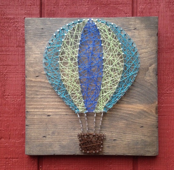 Hot Air Balloon string art colorful balloon Flying