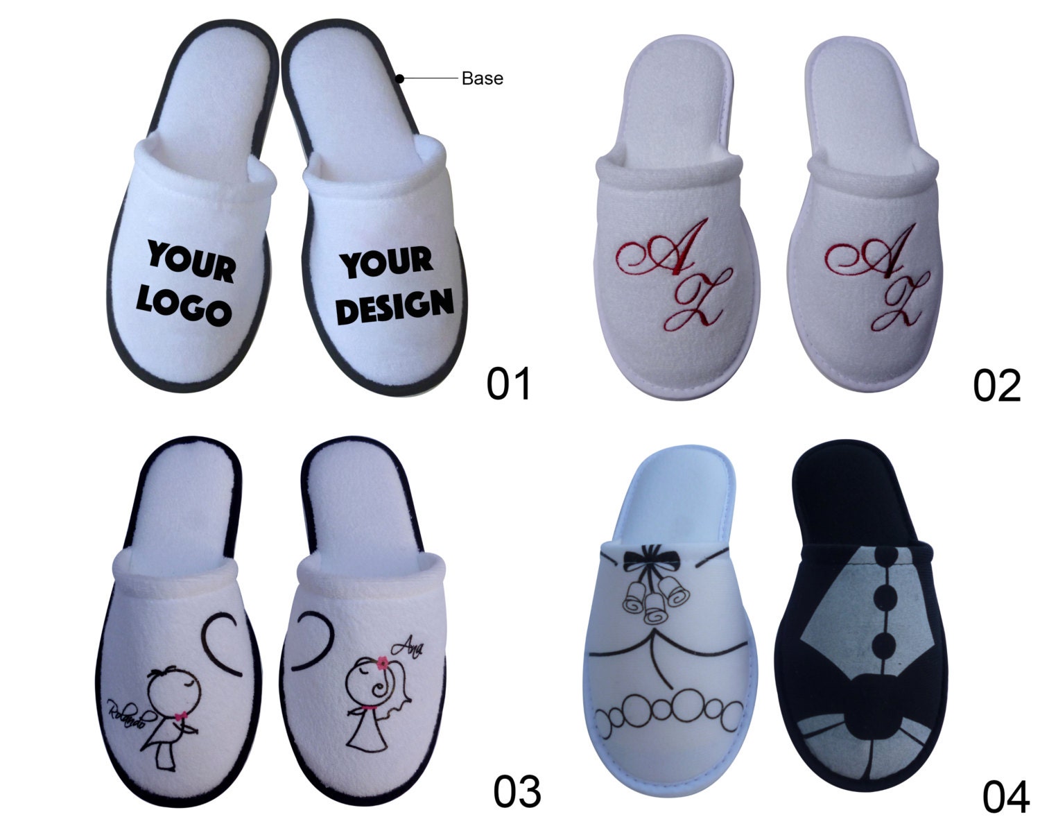 40 pairs Personalized Slippers for Party Guests Wedding