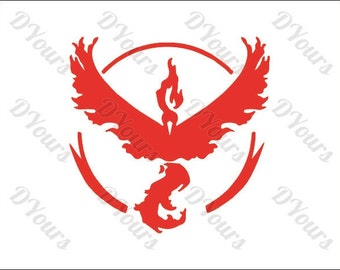 Pokemon Go Team Valor Vector Clipart - Svg Cdr Ai Pdf Eps files - Instant Download Files for CNC, Laser Cutting, Engraving, Printing