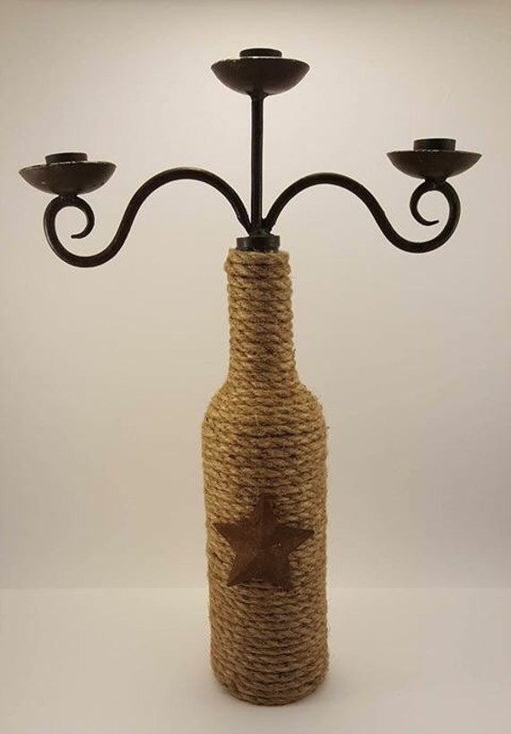 Rustic Candelabra by ThatsAWrapHandmade on Etsy