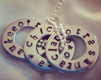 OTRA Tour Necklace Custom Hand Stamped Jewelry, One Direction, Customized With Your City, Tour Washer, Fandom Necklace