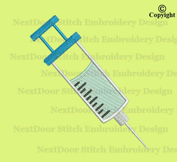 Syringe Needle Nurse Machine Embroidery Design Filled Stitch