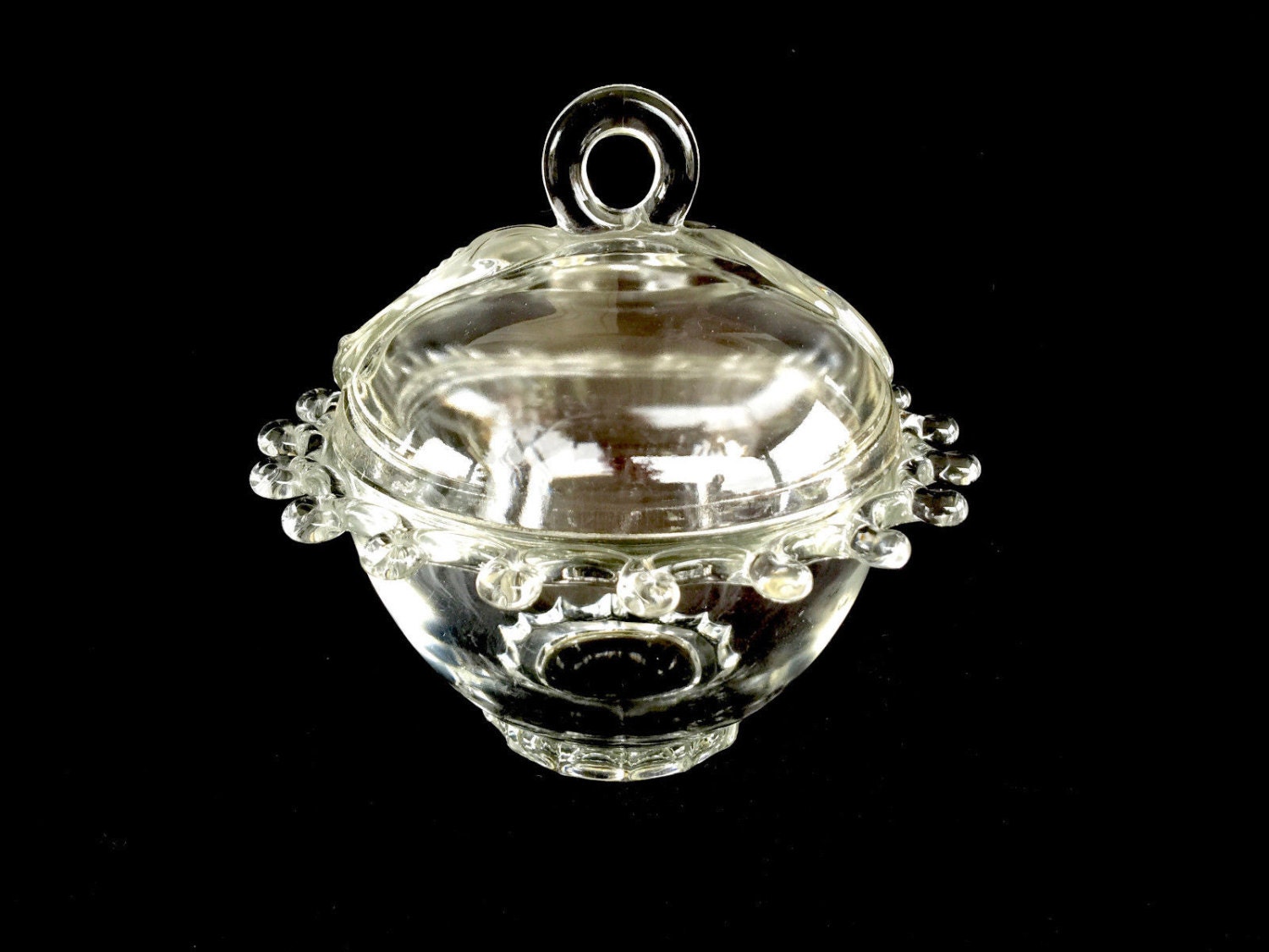 Heisey Glass Lariat Bowl/Candy/Nut Dish with Lid Rare 1940s
