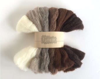 Wool Roving Pack / Sheep / Undyed / 120 grams