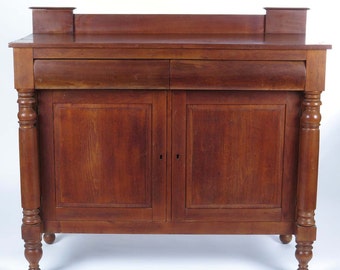 Antique buffet server sideboard walnut Salmon Crane Tecumseh MI c 1840 American