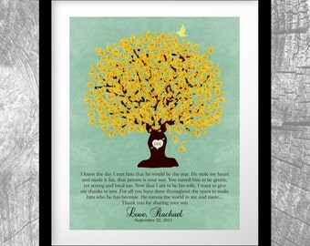 Mother of Groom Gift From Bride I Knew The Day Oak Family Tree Wedding Poem Thank You Art Print Choose Paper, Canvas or Tin Sign #1104