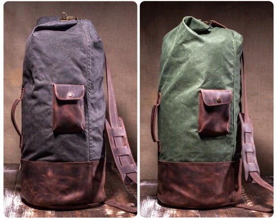 mens waxed canvas duffle bag