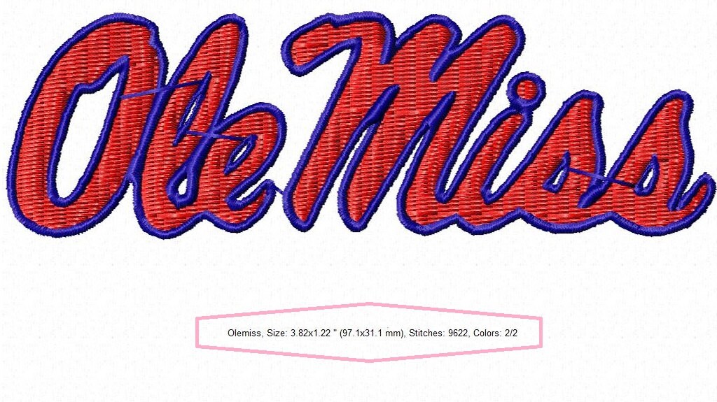 Ole Miss Rebels Embroidery Machine Patterns Designs Digital