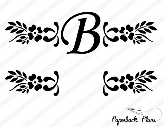 monogram frame SVG PNG Cut Files for use w