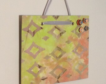 fabric covered magnet board 12X10 batik print