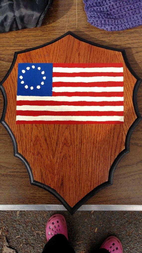 American Flag Wooden Wall Hang Plaque by MadeFarms on Etsy