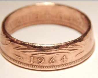 Coin Ring - Half Penny Vintage - Thin Style