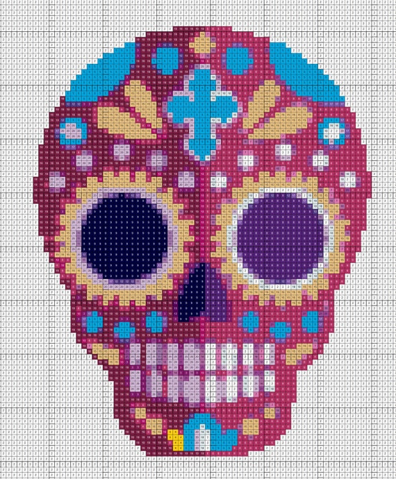 Cross Stitch Pattern Mexican Halloween Sugar by StitchWonder