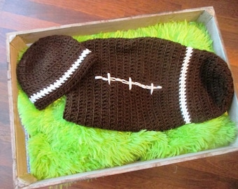 Football Costume: Crochet Brown, Newborn, Halloween Costume, Baby, Sport, College, NFL Team, Adult