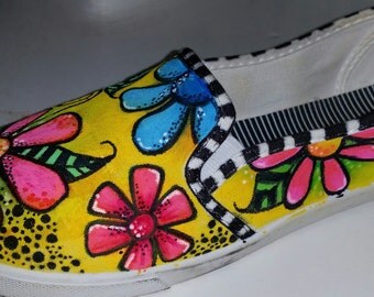 Items similar to Custom Painted Canvas Shoes on Etsy