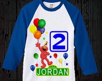 Elmo Birthday Shirt - Raglan Styles Available