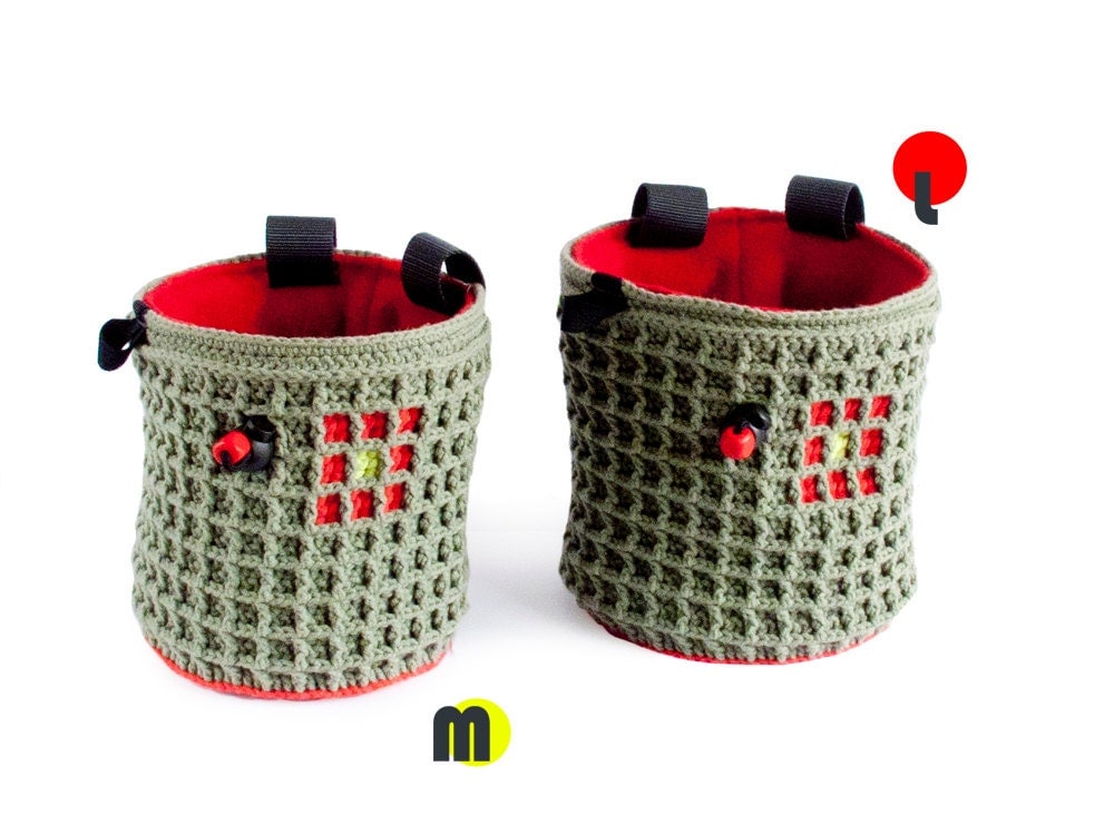 Cylinder Chalk Bag for Climbers. Unique Handmade Chalk Bags. Chalkbag