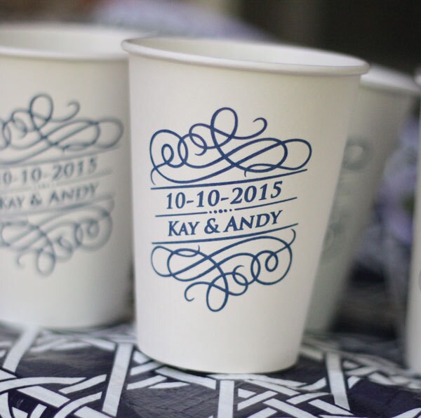 Personalized Paper Coffee Cups 12 oz NO LIDS