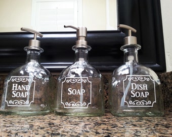 Patron Soap Dispensers / Patron Dish Soap Dispenser Bottle / Bathroom Hand Soap / Tequila Gifts / Patron Glass Soap Dispenser Kitchen Soap