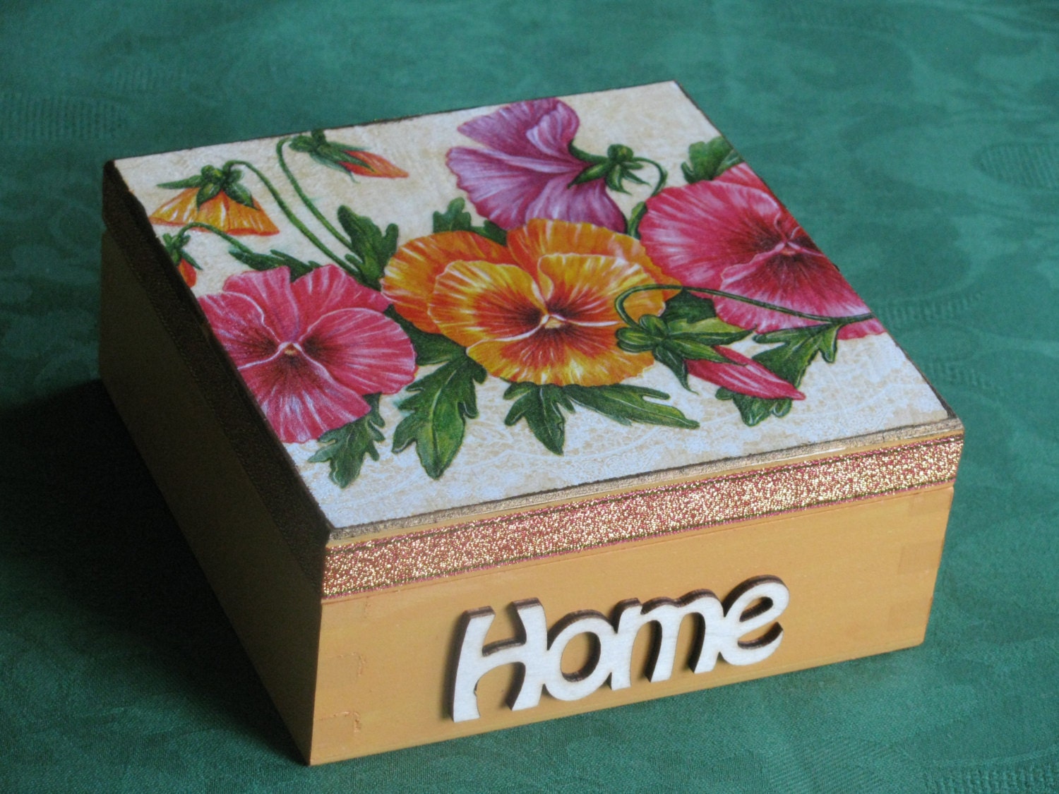 decoupage wooden box HOME