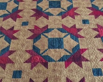 Carolina Lily Bed Quilt, Patchwork Quilt, Hand Made Quilt