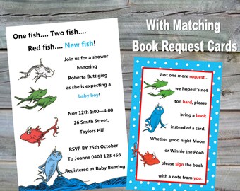Dr Seuss Baby Shower Invitation - JPEG File