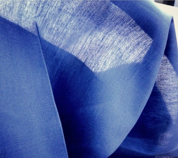 Cotton silk voile fabric navy blue sheer silk voile fabric