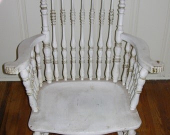 Antique Rocking Chair Ornate Hand-Carved - 1900