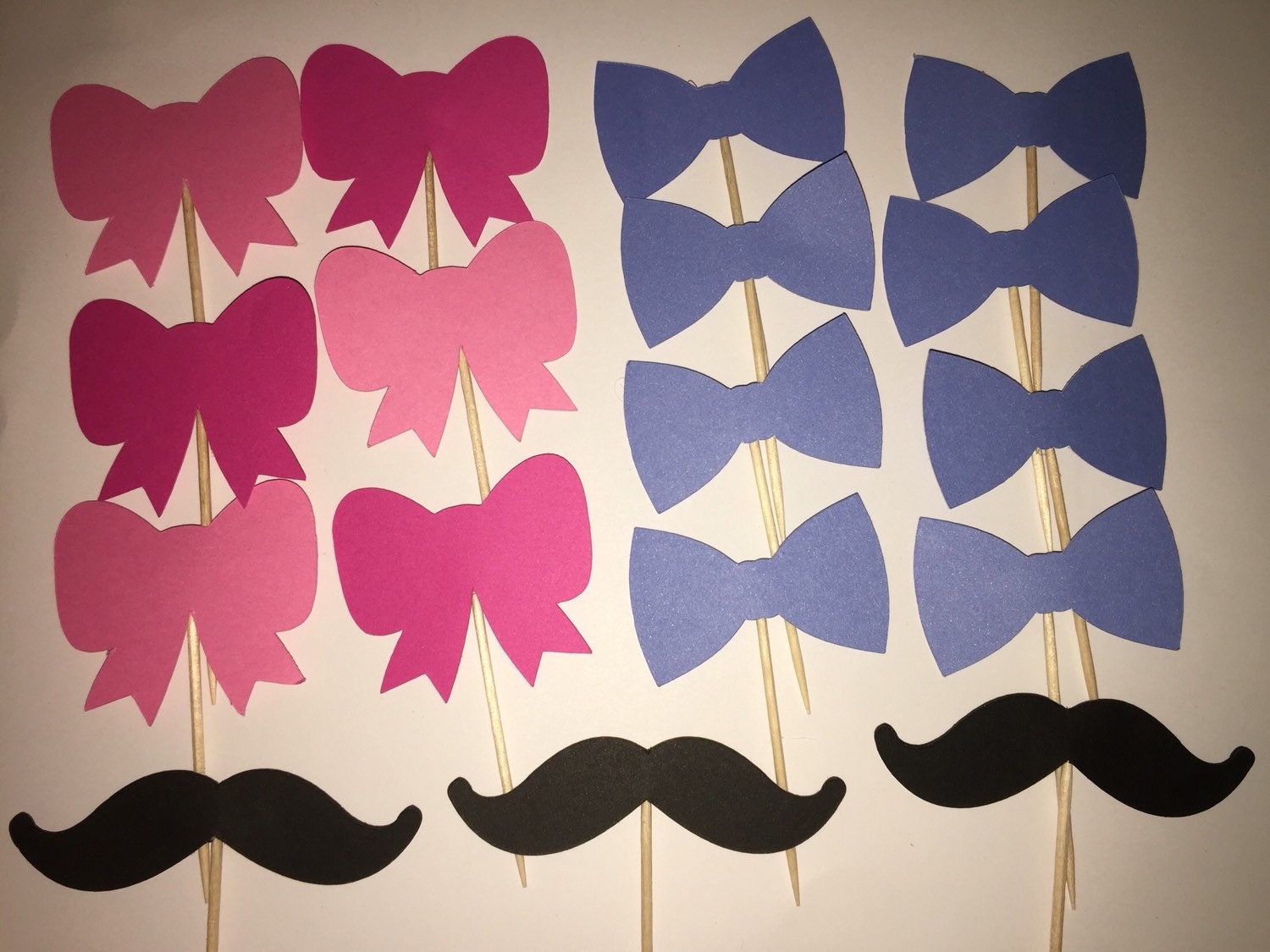 Bow And Bow Tie Or Mustache Theme Gender Reveal By Xtinasboutique