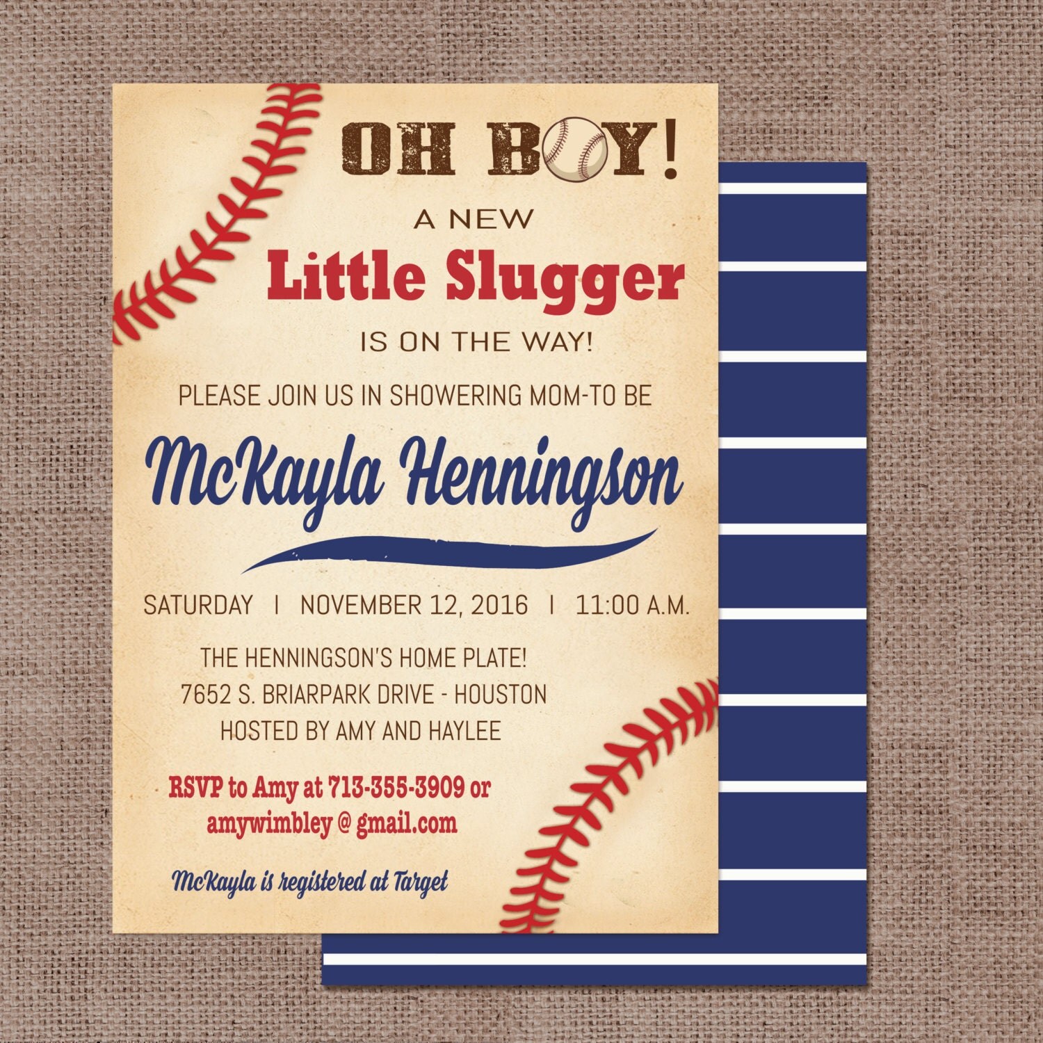 Baby Boy Baseball Shower Invitations 4