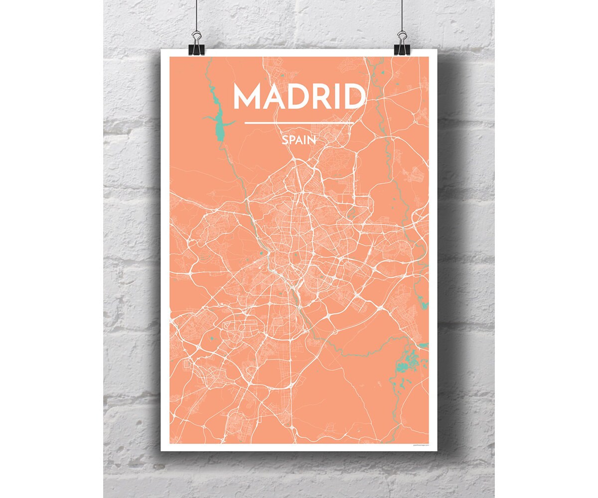 Madrid Spain City Map Print