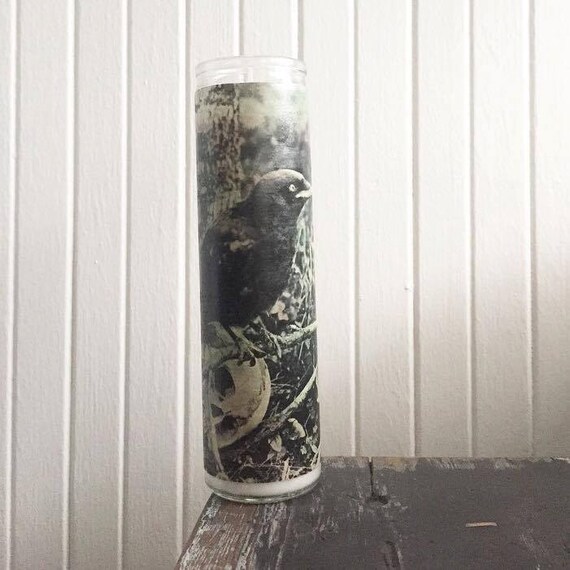 Vintage Crow Prayer Candle by CrowandQuillBoutique on Etsy