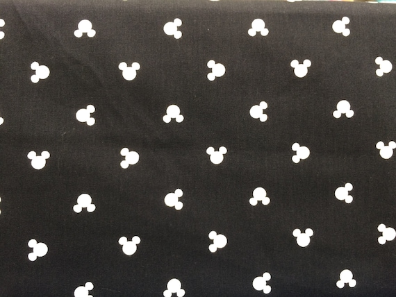 Mickey Mouse heads black and white fabric by TheBlushingIris