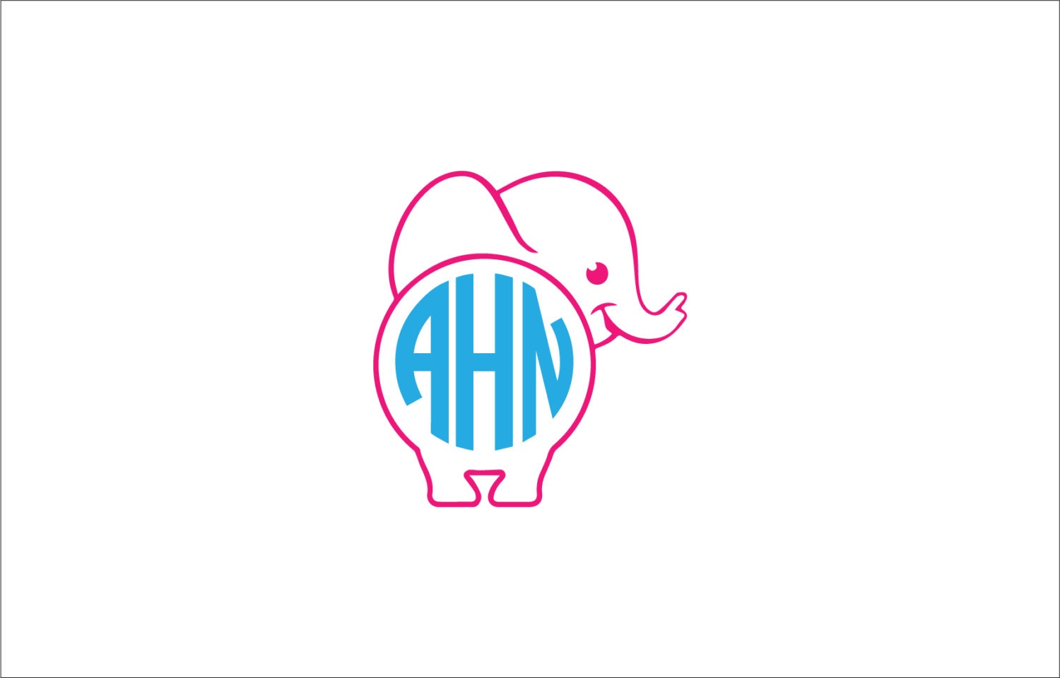 Elephant monogram vinyl decal elephant yeti decal monogram