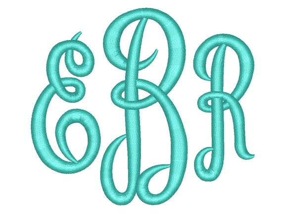 3 Size Empire Monogram 3 Letters Embroidery Font BX fonts