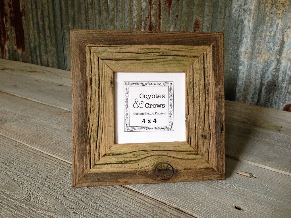 4x4 Square Picture Frame Natural Rustic Reclaimed Barn Wood