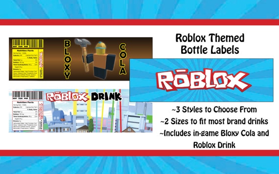 Roblox Themed Water Bottle Label
