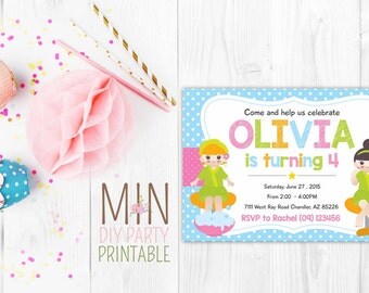 Spa Kids Invitation,Spa Birthday Invitation,Manicures Invitation, Kids Spa Party Invitation,Girls Spa Party Invitation,Spa Birthday Invite