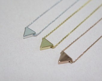 Thank you SALE / Tiny triangle necklace / triangle layered necklace / dainty triangle necklace / Minimalist jewelry/ Layered Necklace