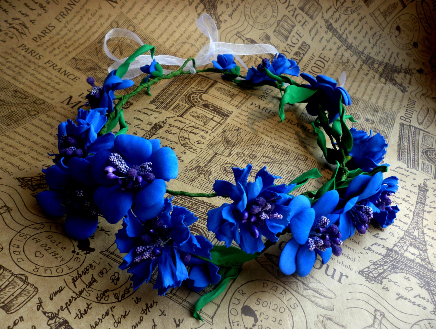 Blue Hair Crown for Wedding - wide 4