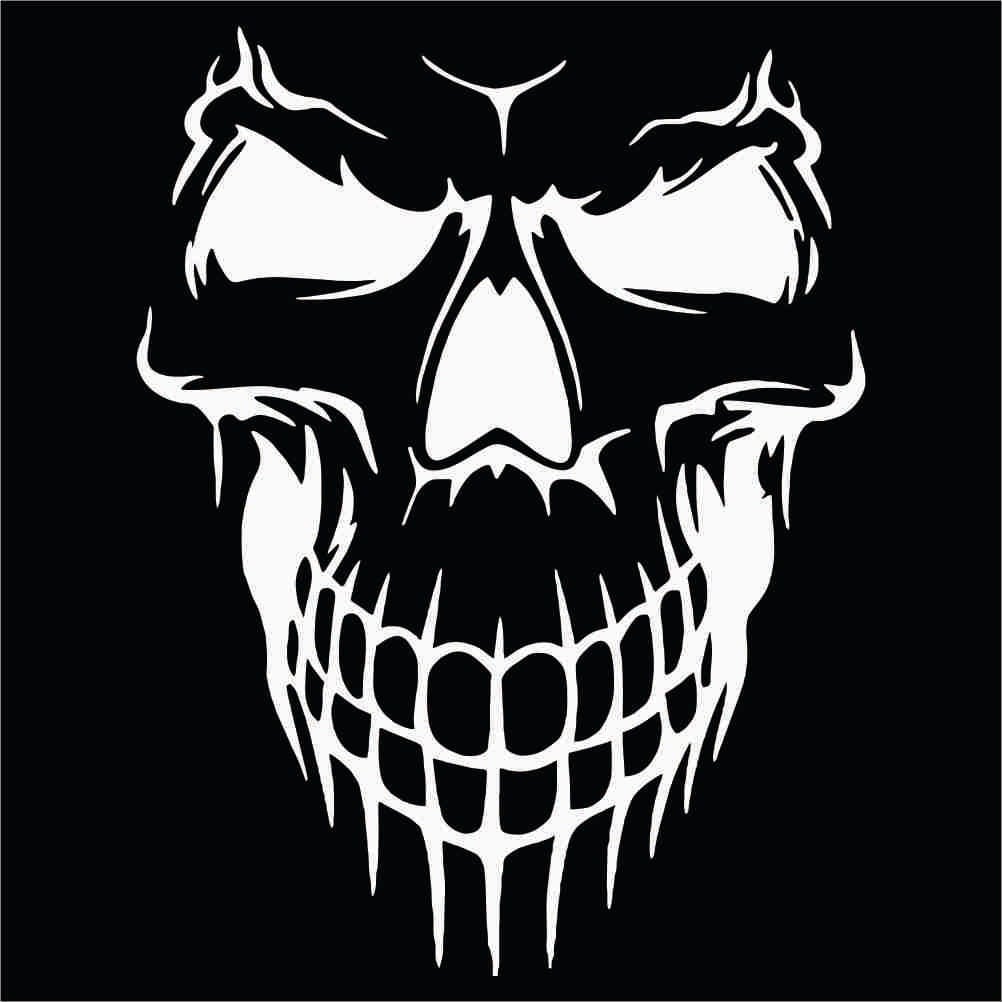 Skull Smile Custom Vinyl Decals / Stickers 2 Pack by TheDecalPlace