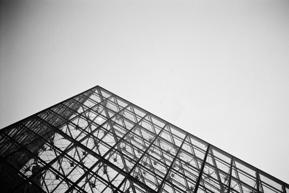 Paris Louvre Triangle Glass Photograph France Black by PhotoPhilip