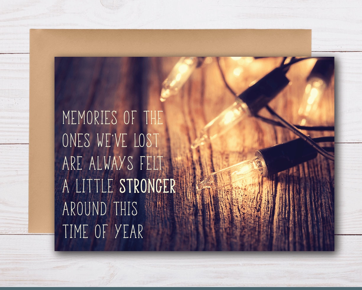 loss of loved one during holidays holiday sympathy card