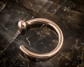 18G Solid 14K Rose Gold Nose Hoop - GLD-NSHOOP-ROSE