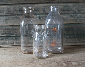 Vintage milk bottles