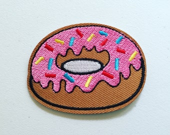 Sprinkled Doughnut Iron-On Patch, Donut Patch, DIY Embroidery, Embroidered Applique, Embroidery Badge, Pop Culture Gift