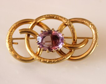 M9018 Vintage brooch w/ Amethyst Stone