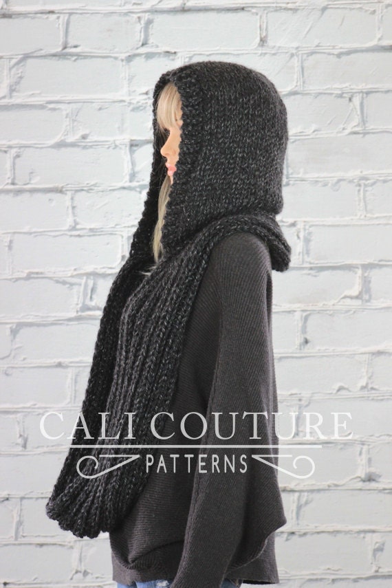 Montreal Hooded Scarf Pattern #32 - Knit Hooded Infinity Scarf Pattern - Knit...