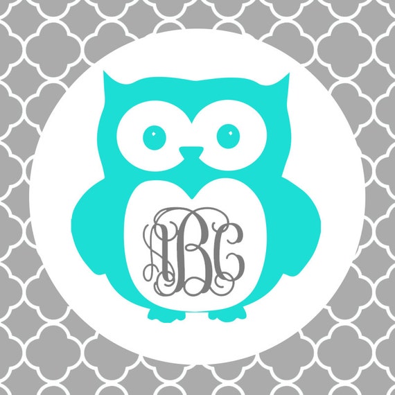 Download Owl Monogram Frame Cutting Files in Svg, Eps, Dxf, Png for ...