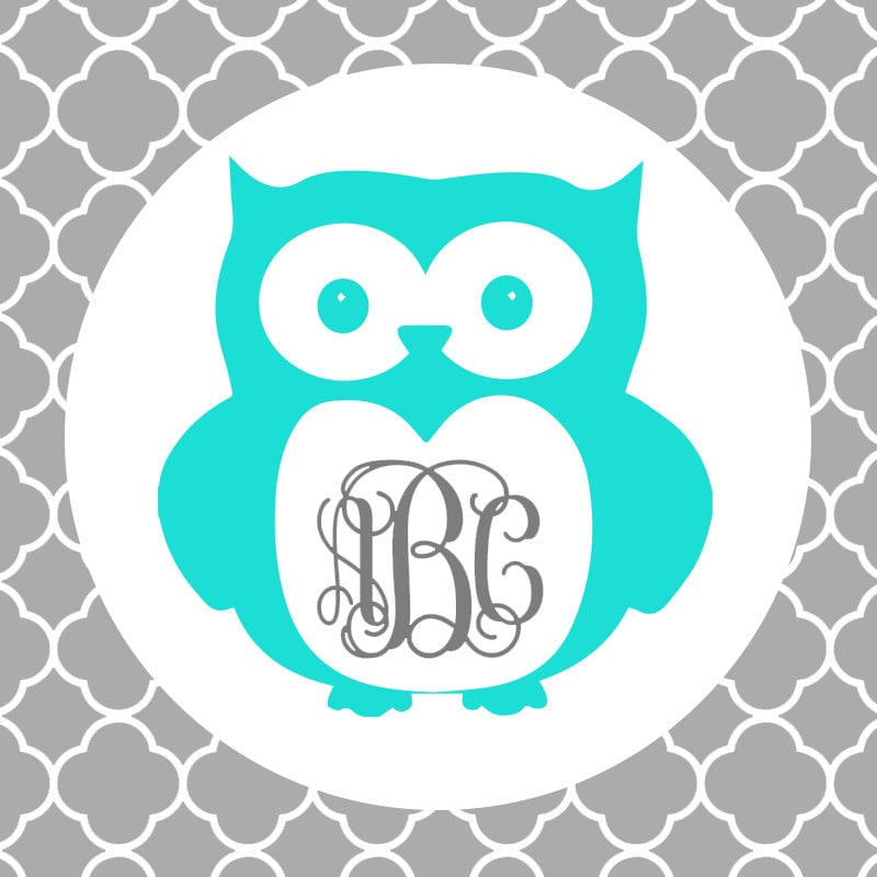 Download Owl Monogram Frame Cutting Files in Svg, Eps, Dxf, Png for ...